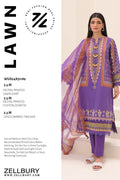 Zellbury | Unstitched 3 Piece Lawn | Shirt Shalwar Dupatta - 1189 - House Of Hania