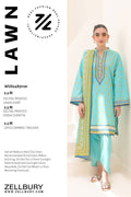 Zellbury | Unstitched 3 Piece Lawn | Shirt Shalwar Dupatta - 1191 - House Of Hania