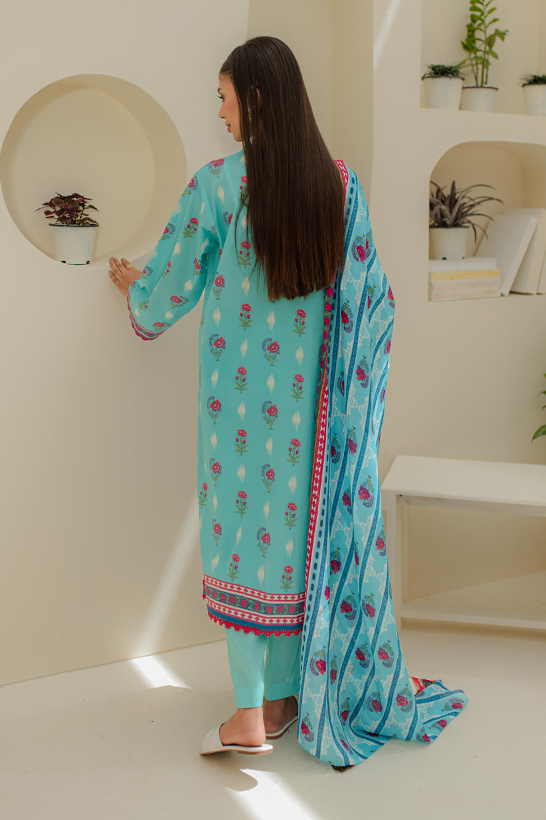 Zellbury | Unstitched 3 Piece Lawn | Shirt Shalwar Dupatta - 1193 - House Of Hania