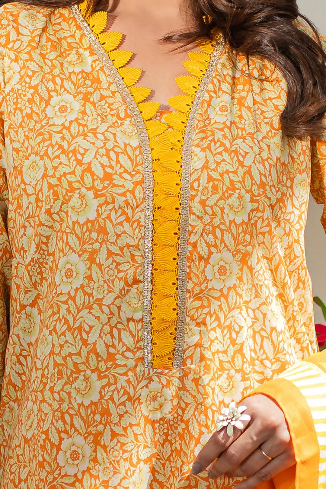Zellbury | Unstitched 3 Piece Lawn | Shirt Shalwar Dupatta - 1197 - House Of Hania