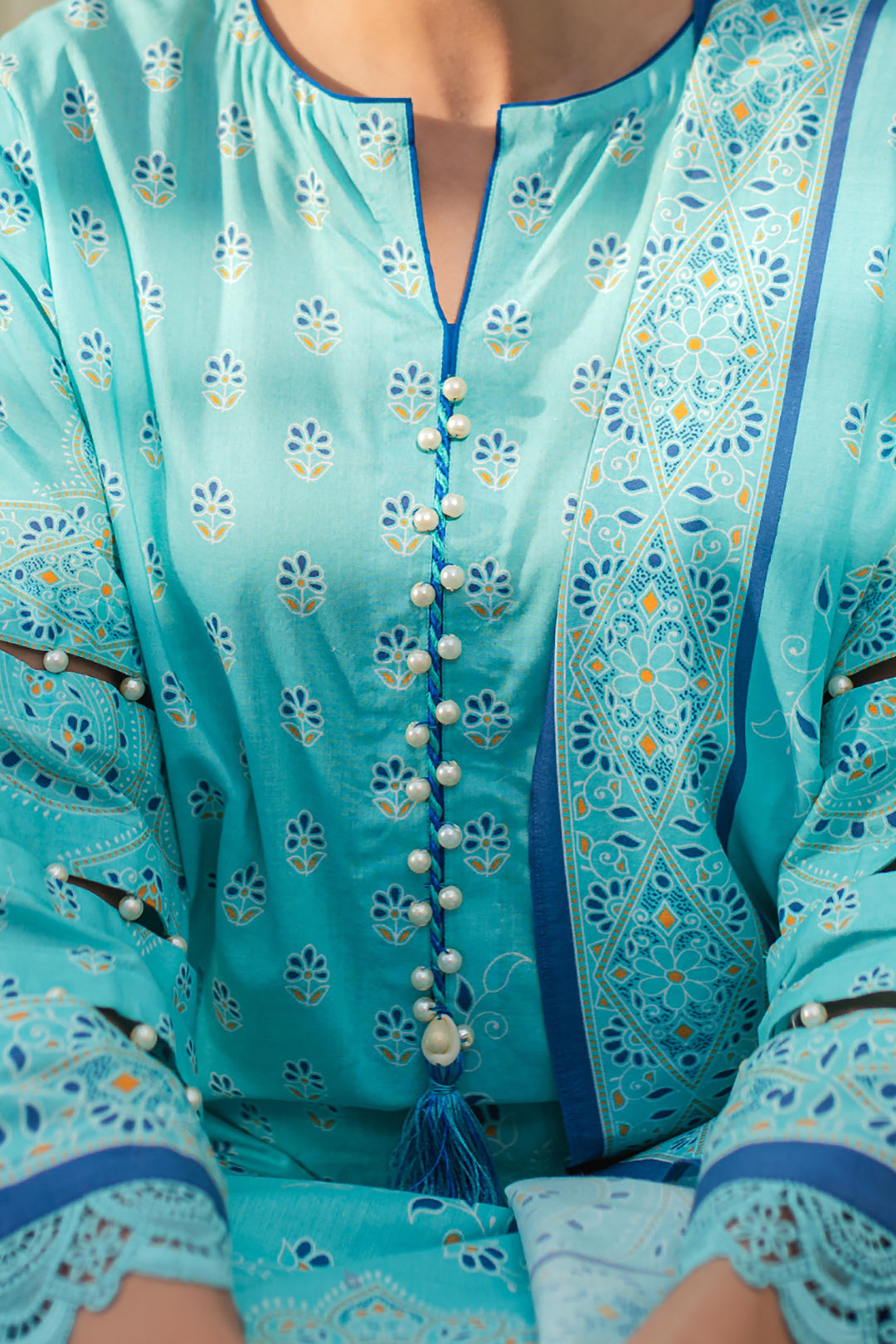 Zellbury | Unstitched 3 Piece Lawn | Shirt Shalwar Dupatta - 1198 - House Of Hania