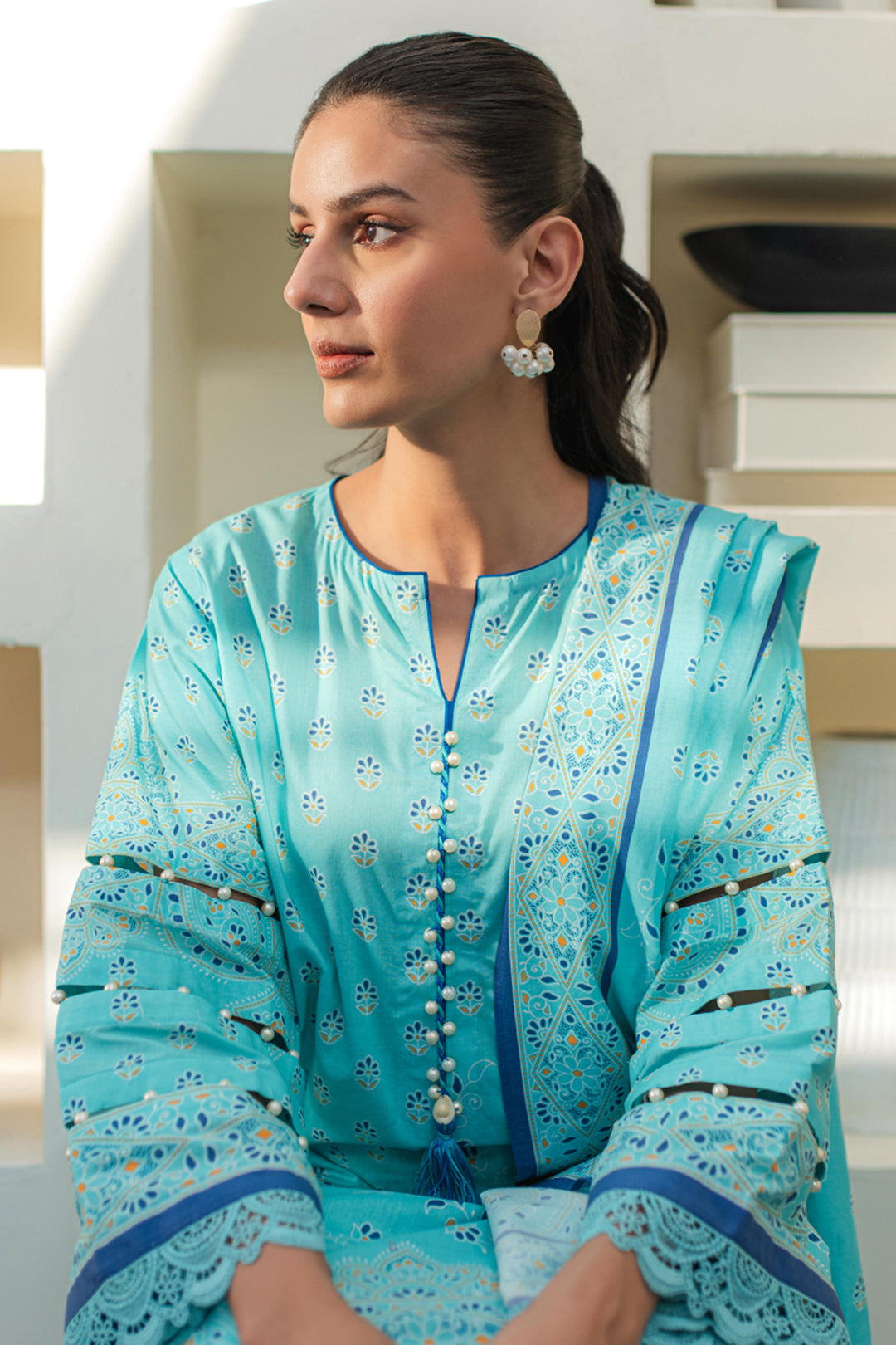 Zellbury | Unstitched 3 Piece Lawn | Shirt Shalwar Dupatta - 1198 - House Of Hania