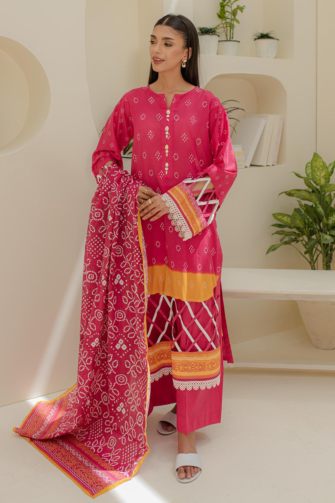 Zellbury | Unstitched 3 Piece Lawn | Shirt Shalwar Dupatta - 1210 - House Of Hania