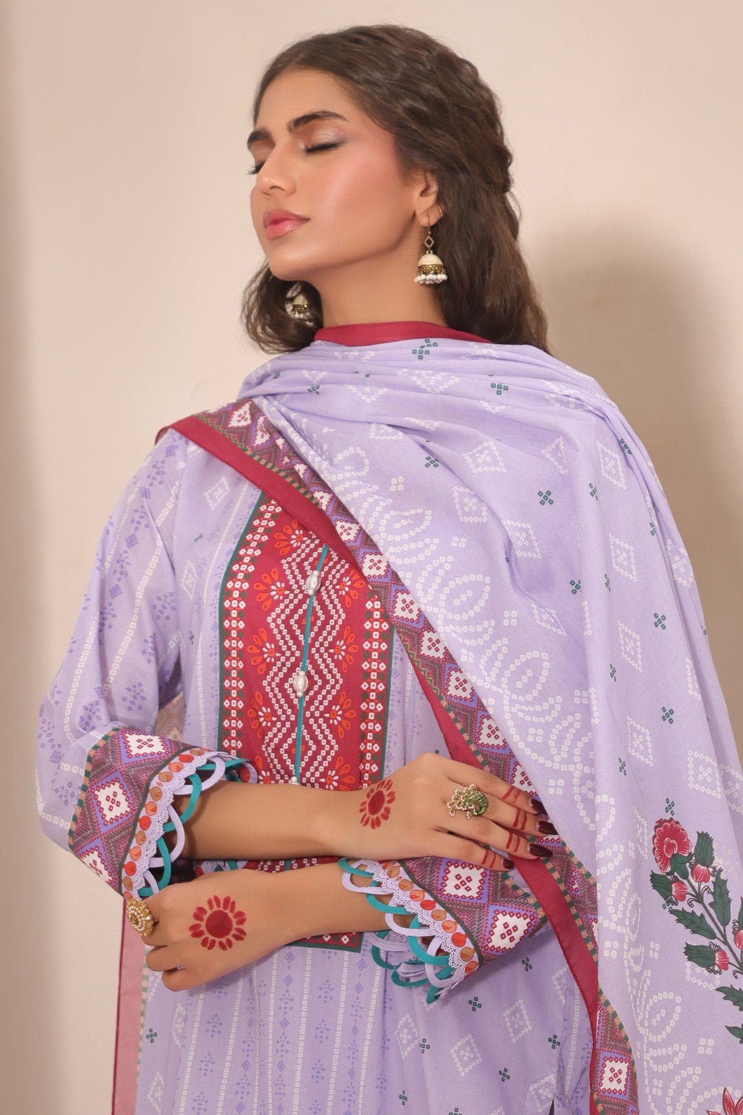 Zellbury | Unstitched 3 Piece Lawn | Shirt Shalwar Dupatta - 1213 - House Of Hania