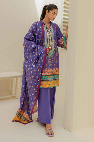 Zellbury | Unstitched 3 Piece Lawn | Shirt Shalwar Dupatta - 1215 - House Of Hania