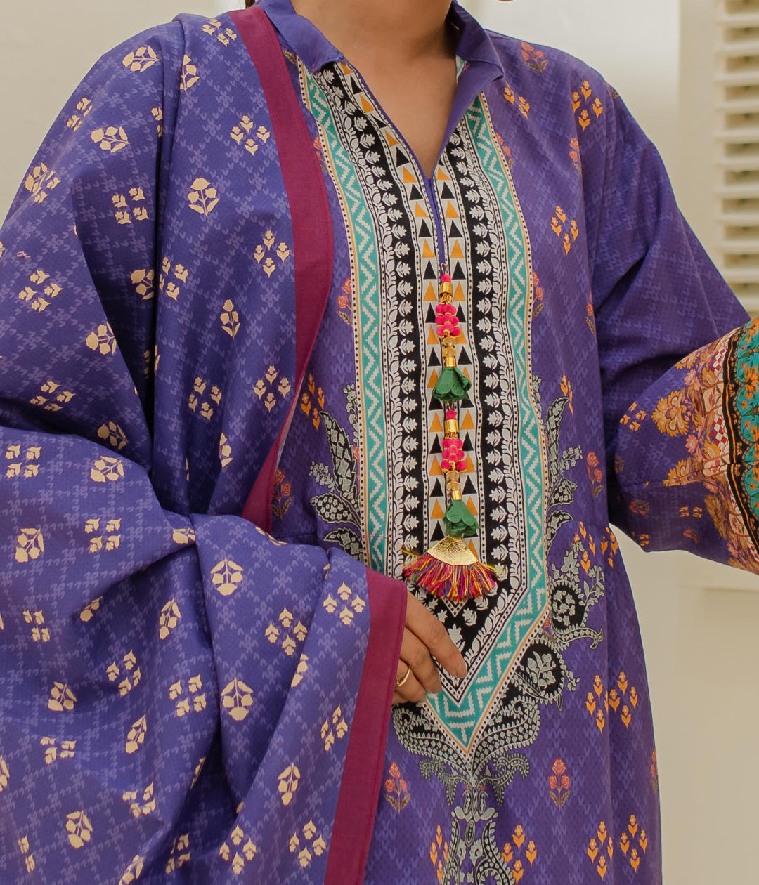 Zellbury | Unstitched 3 Piece Lawn | Shirt Shalwar Dupatta - 1215 - House Of Hania