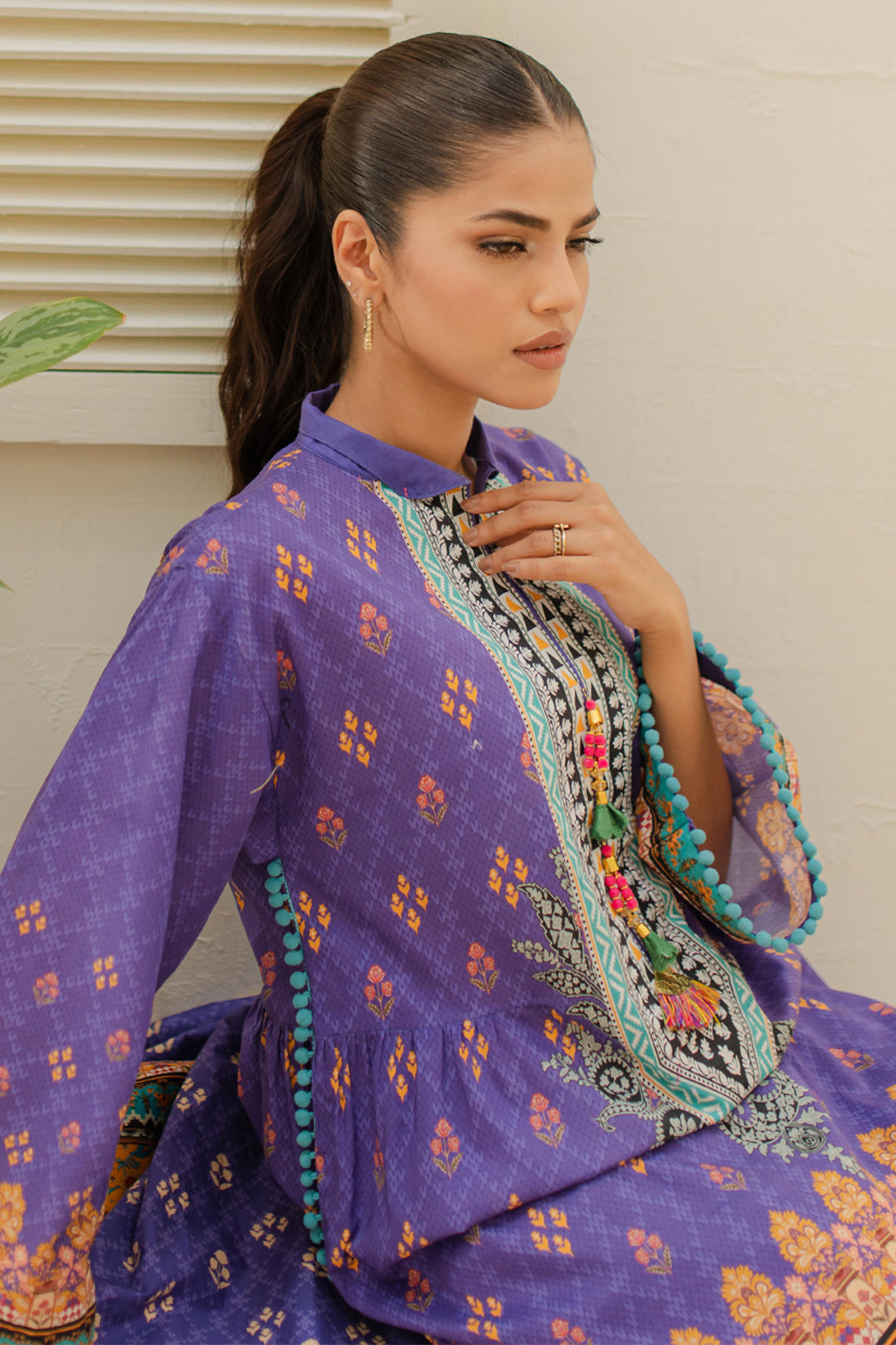 Zellbury | Unstitched 3 Piece Lawn | Shirt Shalwar Dupatta - 1215 - House Of Hania