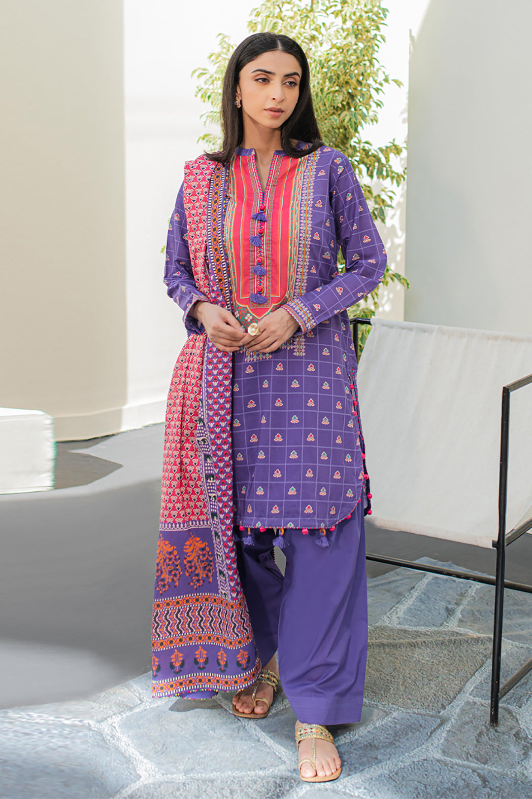 Zellbury | Unstitched 3 Piece Lawn | Shirt Shalwar Dupatta - 1217 - House Of Hania