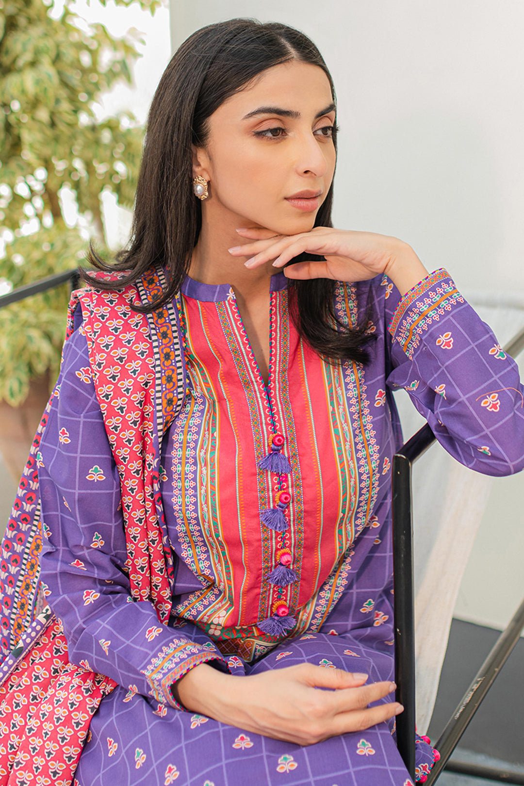 Zellbury | Unstitched 3 Piece Lawn | Shirt Shalwar Dupatta - 1217 - House Of Hania