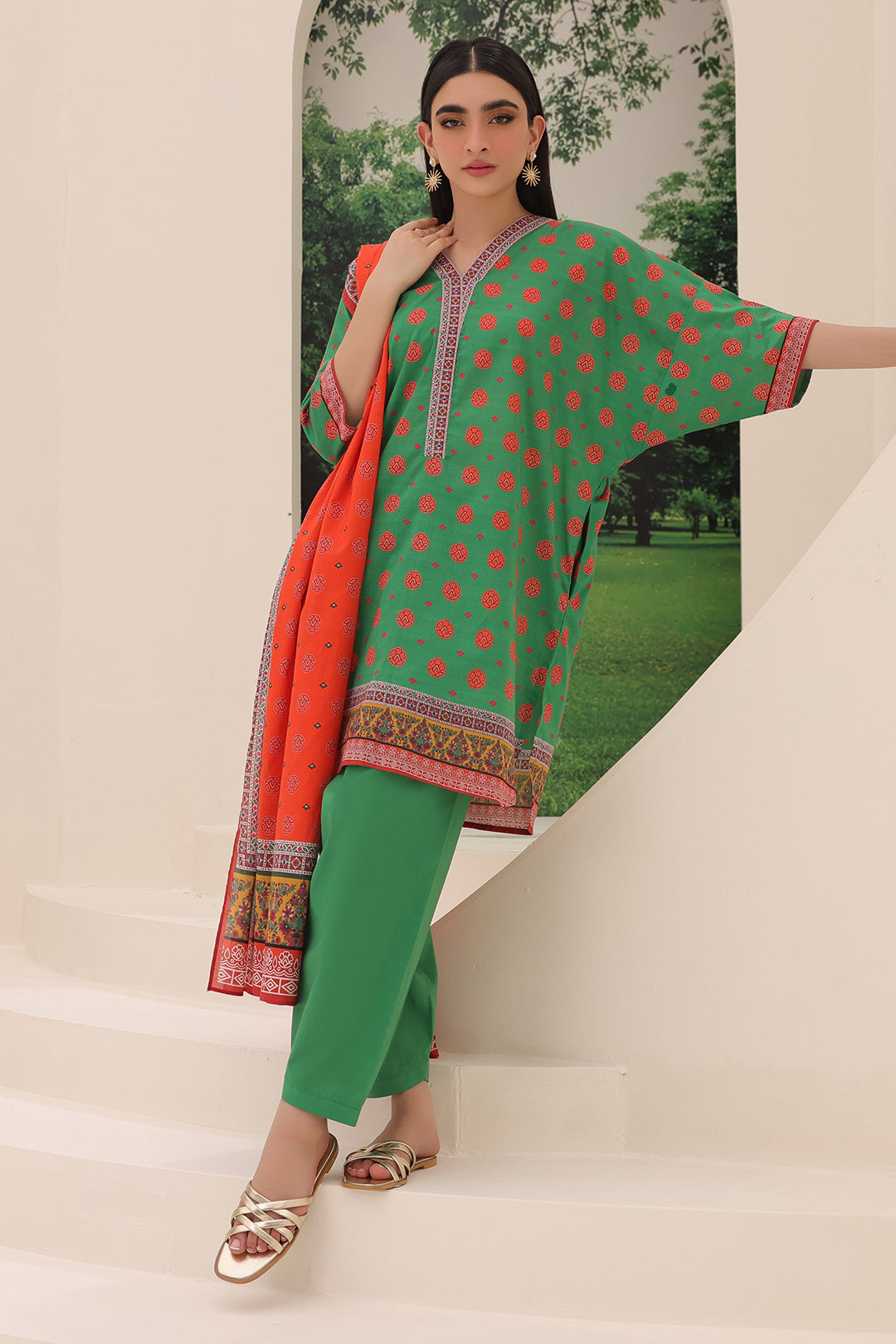 Zellbury | Unstitched 3 Piece Lawn | Shirt Shalwar Dupatta - 1221 - House Of Hania