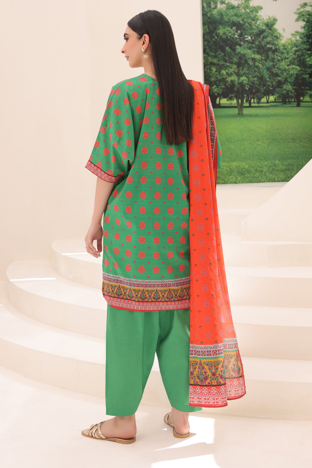 Zellbury | Unstitched 3 Piece Lawn | Shirt Shalwar Dupatta - 1221 - House Of Hania