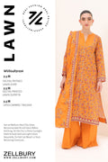 Zellbury | Unstitched 3 Piece Lawn | Shirt Shalwar Dupatta - 1226 - House Of Hania