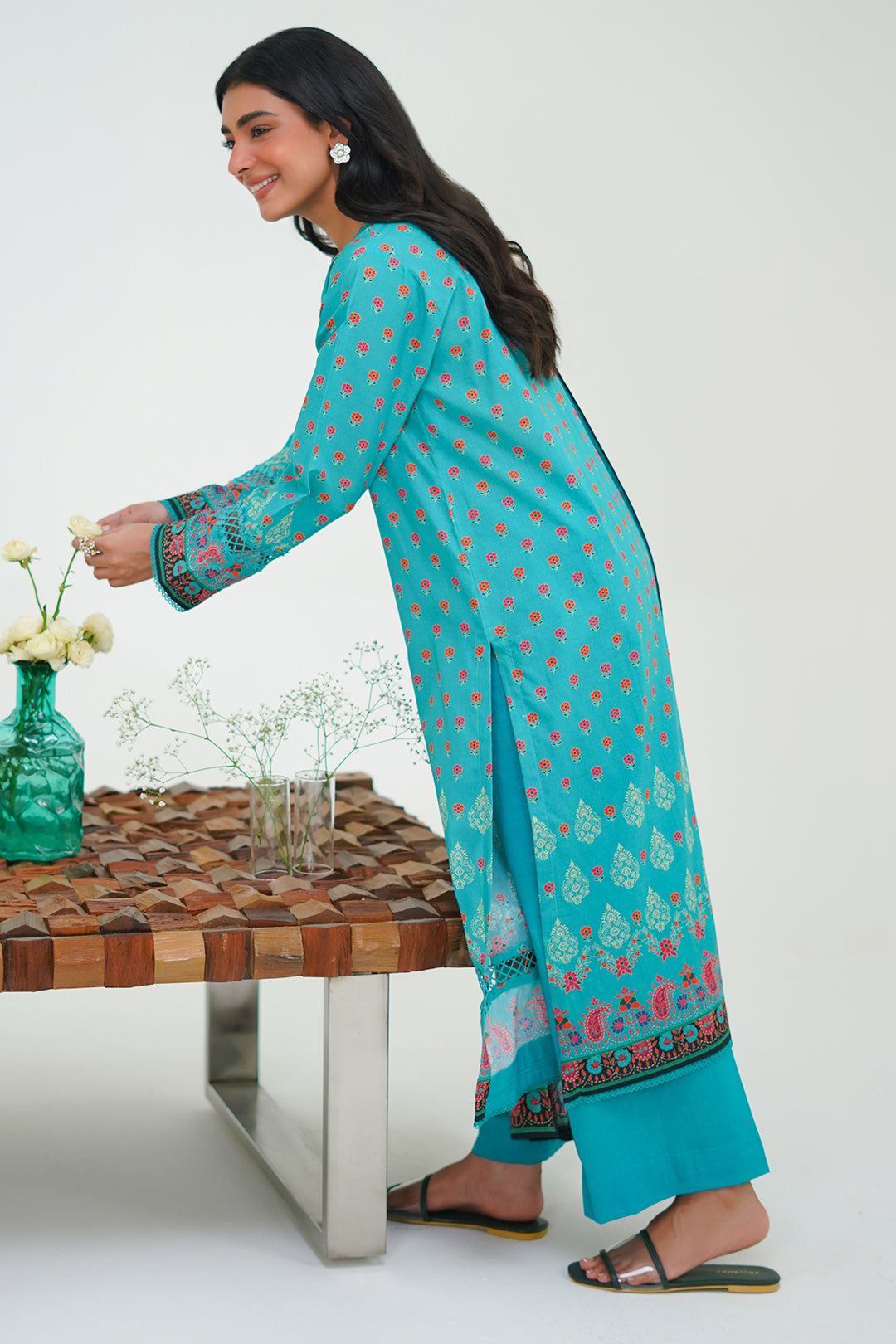Zellbury | Unstitched 3 Piece Lawn | Shirt Shalwar Dupatta - 1227 - House Of Hania
