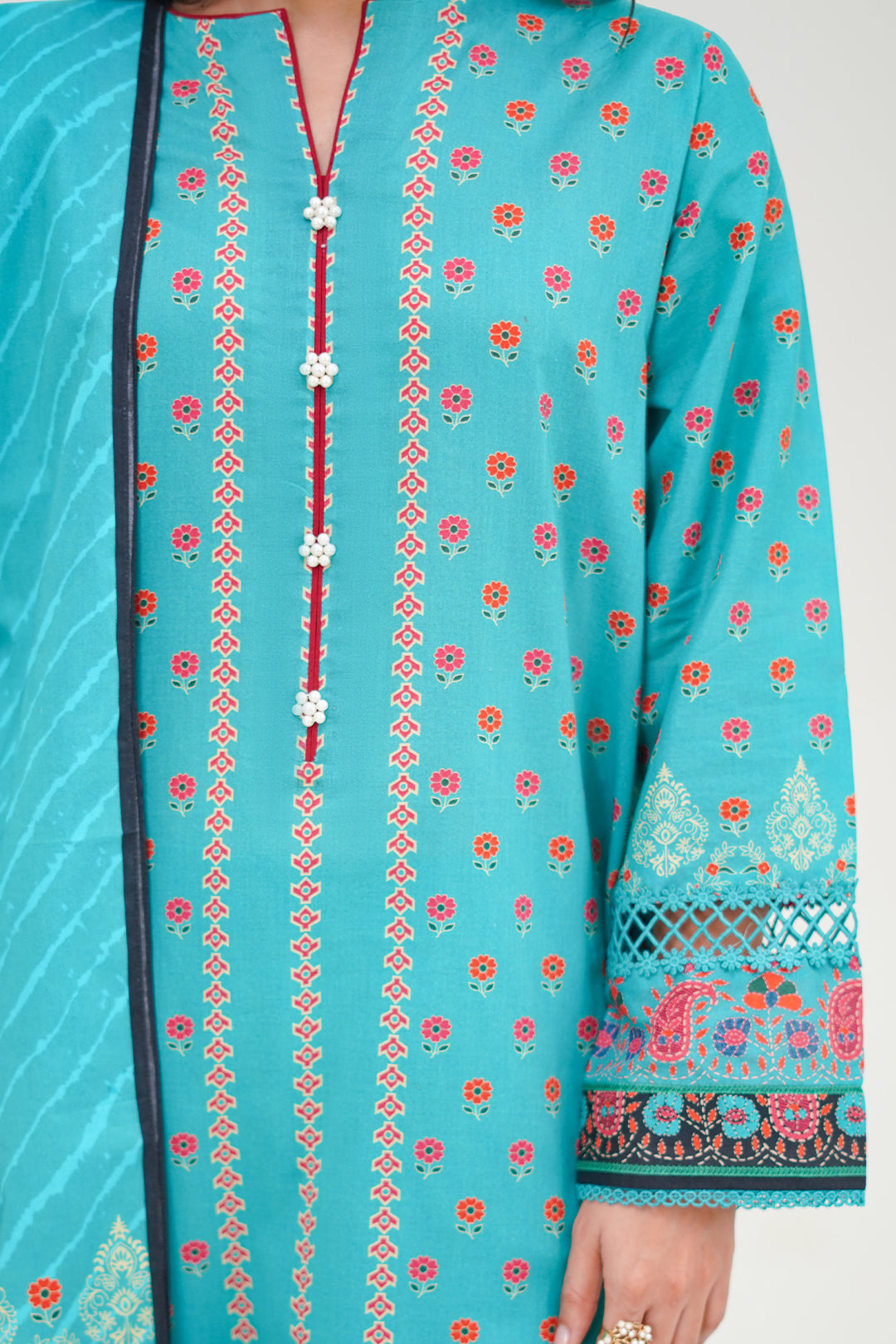 Zellbury | Unstitched 3 Piece Lawn | Shirt Shalwar Dupatta - 1227 - House Of Hania