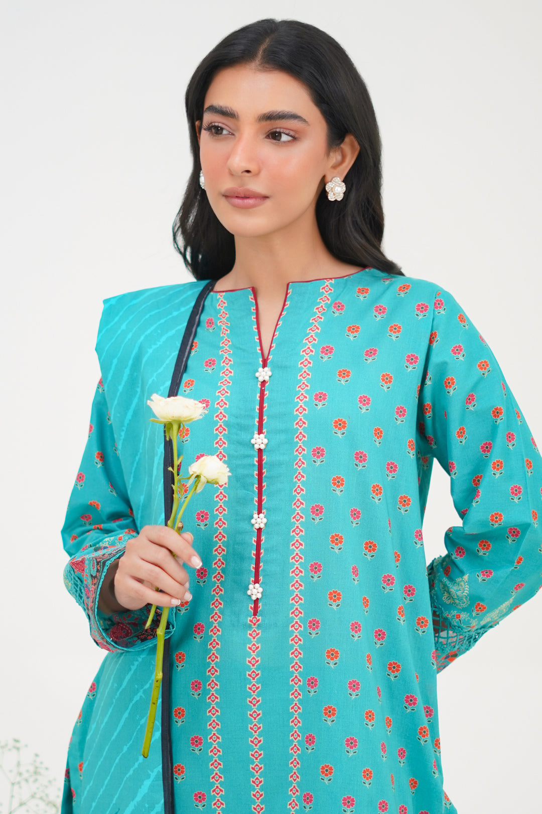 Zellbury | Unstitched 3 Piece Lawn | Shirt Shalwar Dupatta - 1227 - House Of Hania