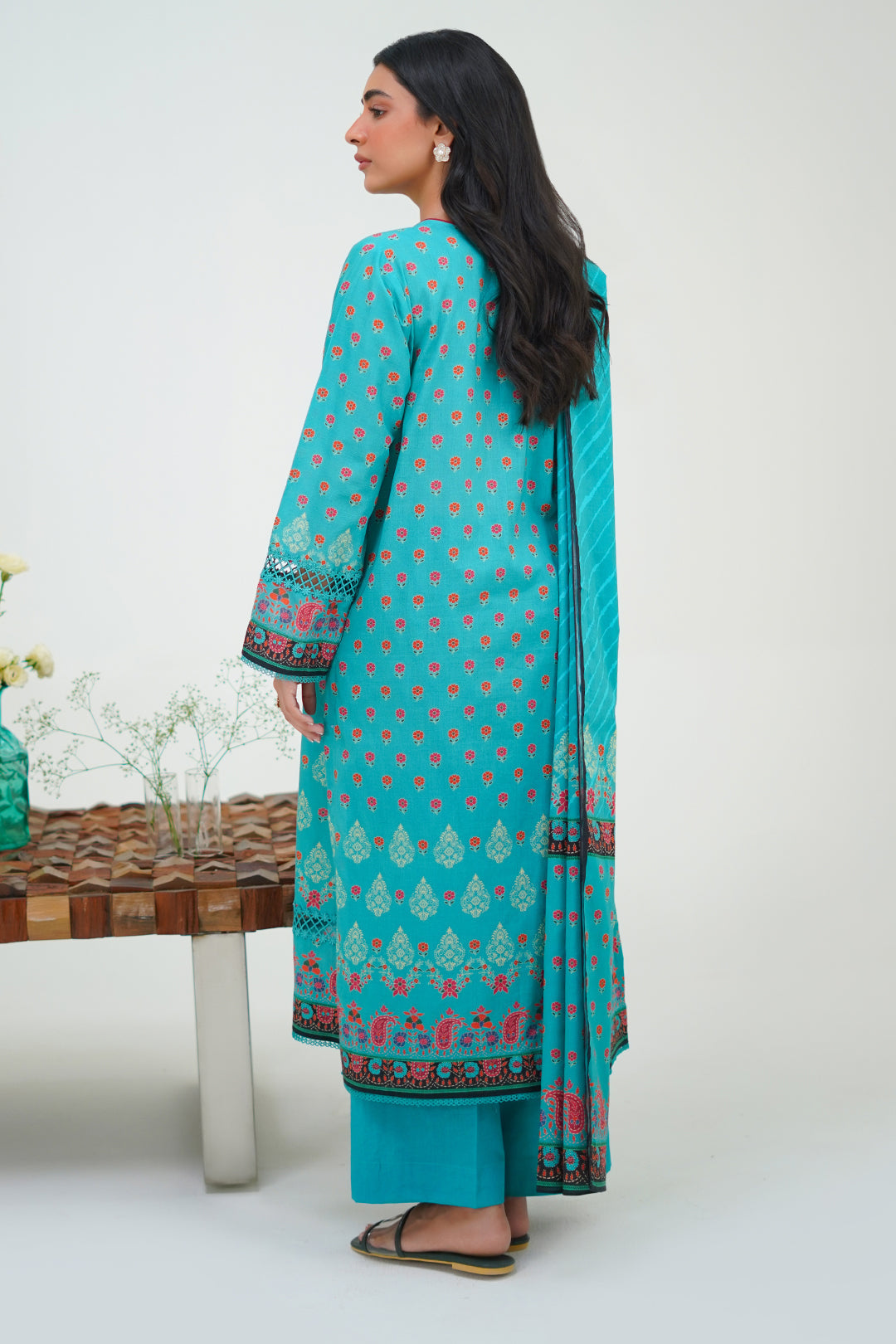 Zellbury | Unstitched 3 Piece Lawn | Shirt Shalwar Dupatta - 1227 - House Of Hania