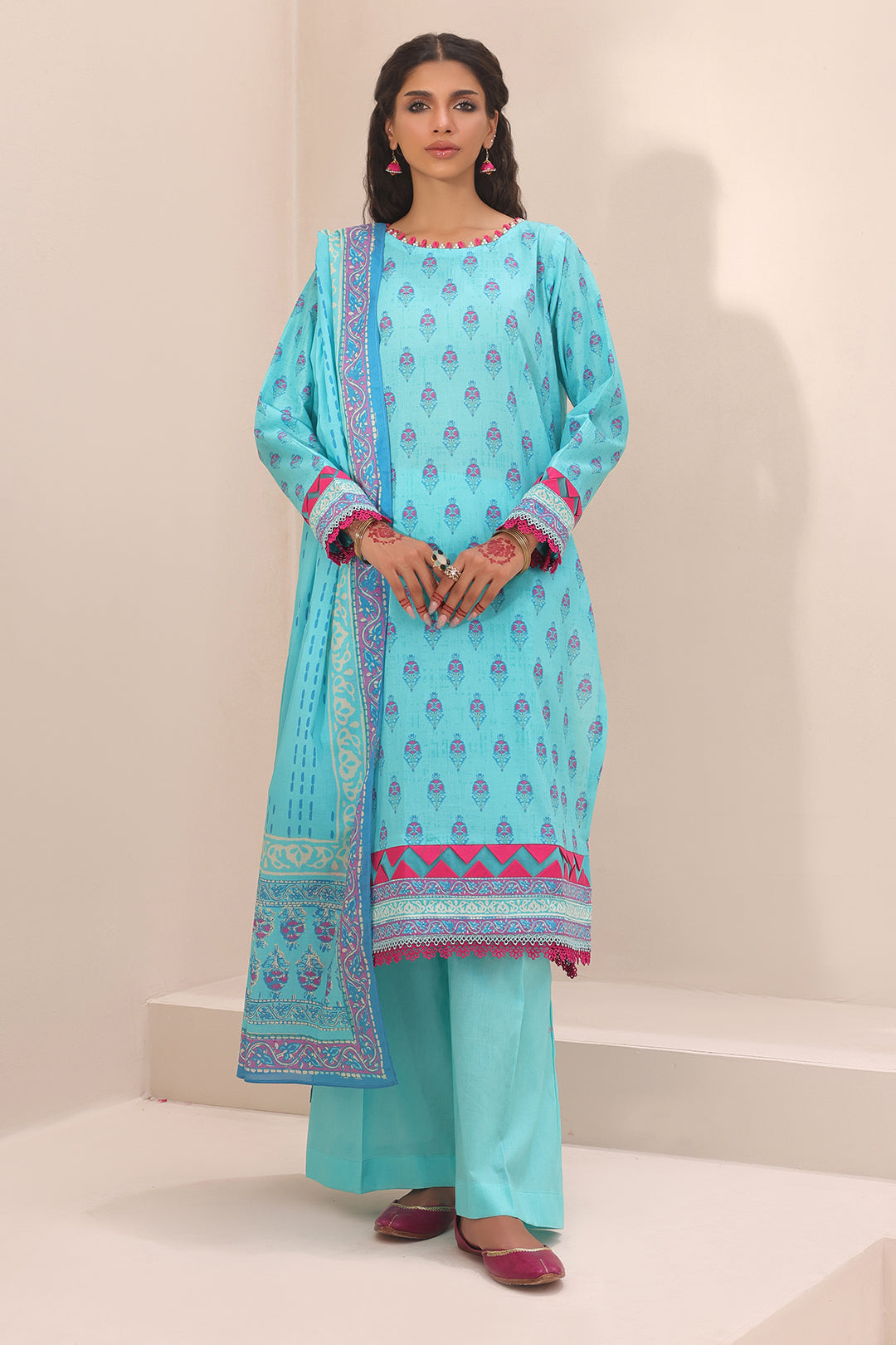 Zellbury | Unstitched 3 Piece Lawn | Shirt Shalwar Dupatta - 1231 - House Of Hania