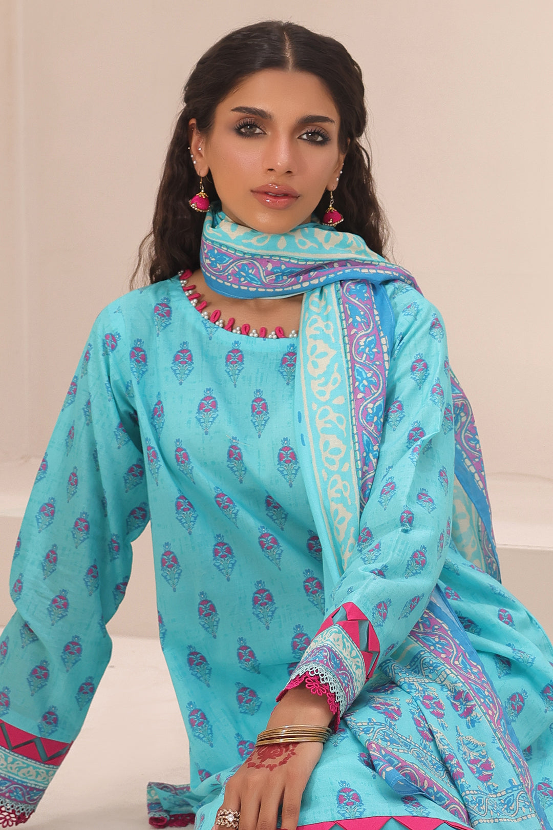 Zellbury | Unstitched 3 Piece Lawn | Shirt Shalwar Dupatta - 1231 - House Of Hania