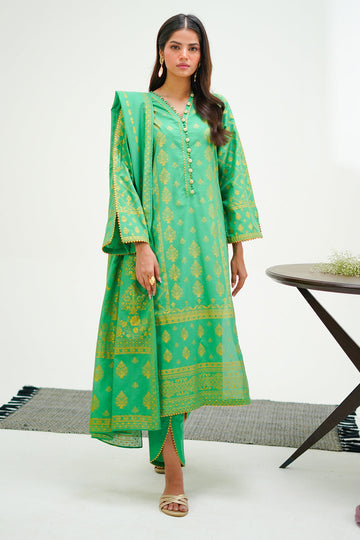 Zellbury | Unstitched 3 Piece Lawn | Shirt Shalwar Dupatta - 1237 - House Of Hania