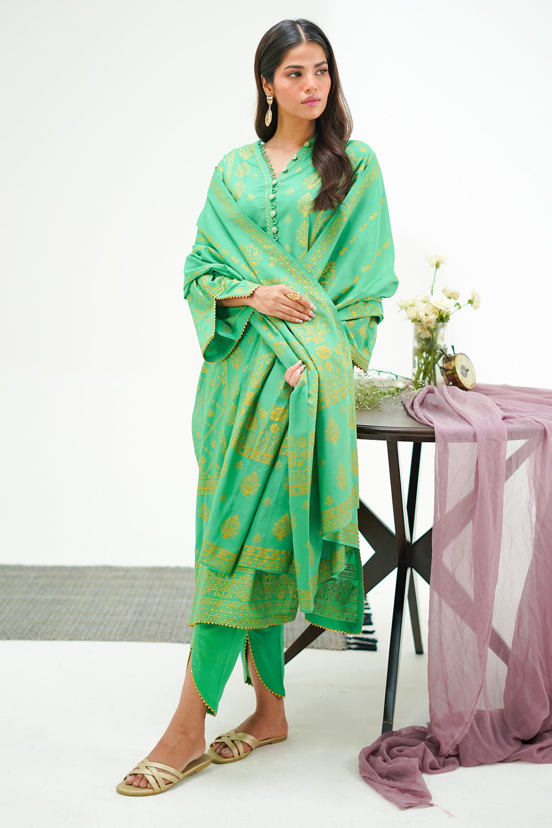 Zellbury | Unstitched 3 Piece Lawn | Shirt Shalwar Dupatta - 1237 - House Of Hania