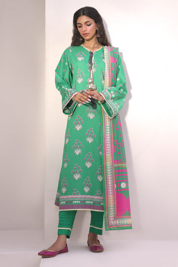 Zellbury | Unstitched 3 Piece Lawn | Shirt Shalwar Dupatta - 1238 - House Of Hania