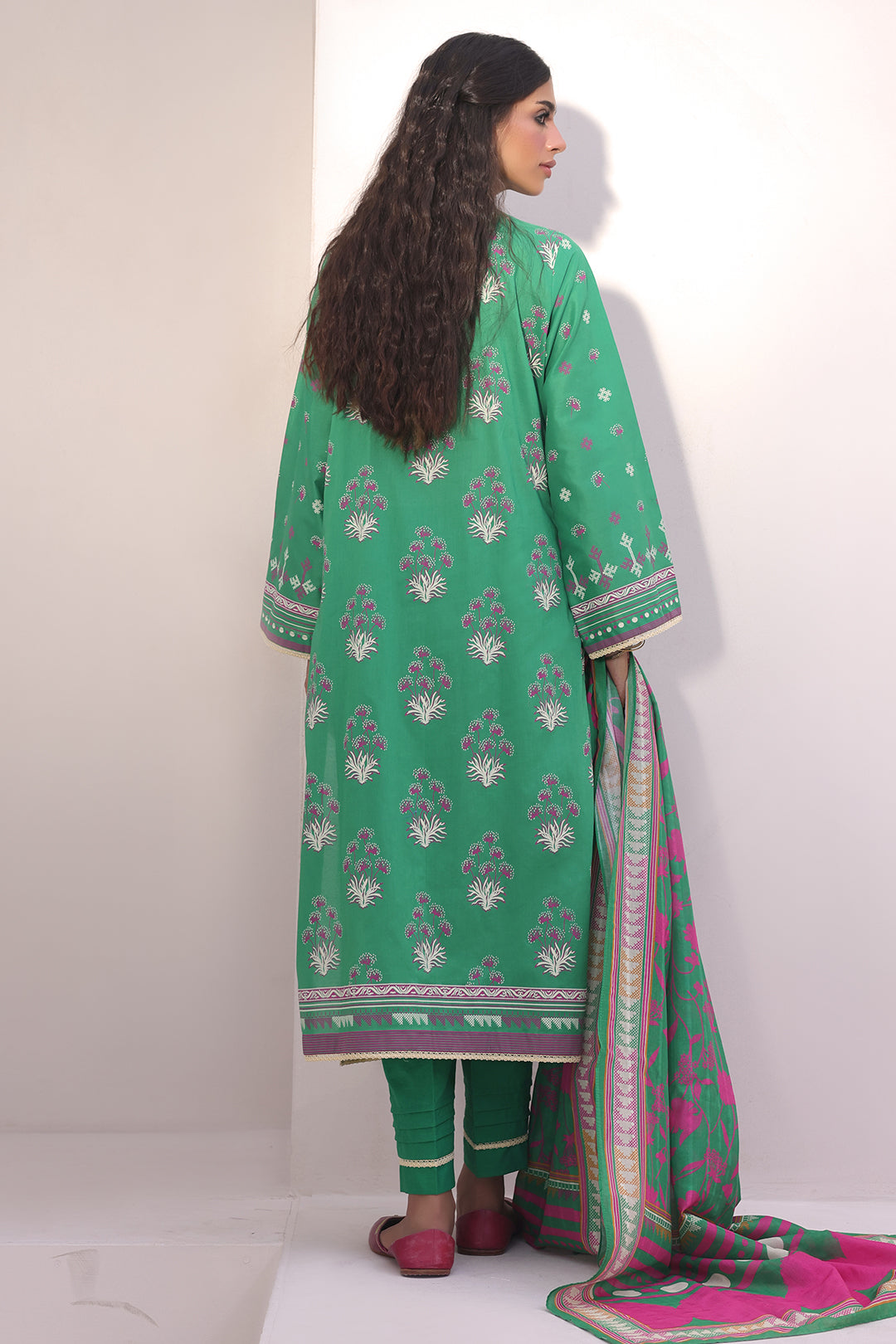 Zellbury | Unstitched 3 Piece Lawn | Shirt Shalwar Dupatta - 1238 - House Of Hania