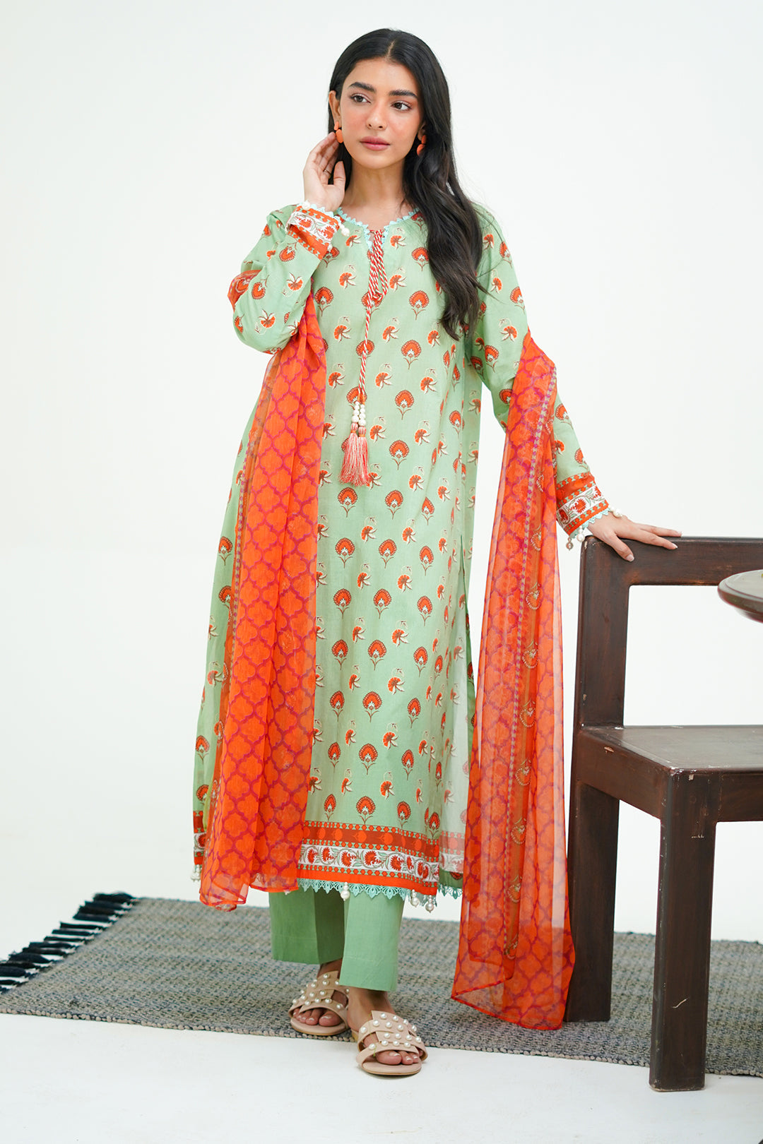 Zellbury | Unstitched 3 Piece Lawn | Shirt Shalwar Dupatta - 1325 - House Of Hania