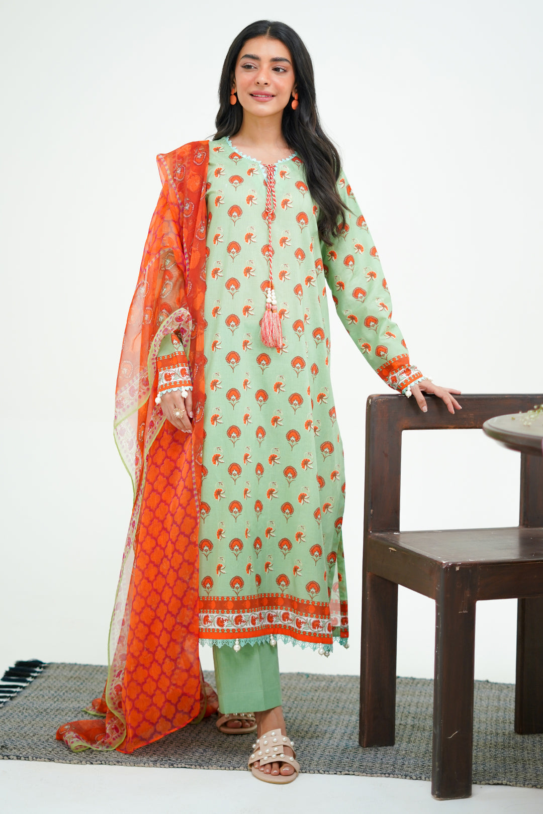 Zellbury | Unstitched 3 Piece Lawn | Shirt Shalwar Dupatta - 1325 - House Of Hania