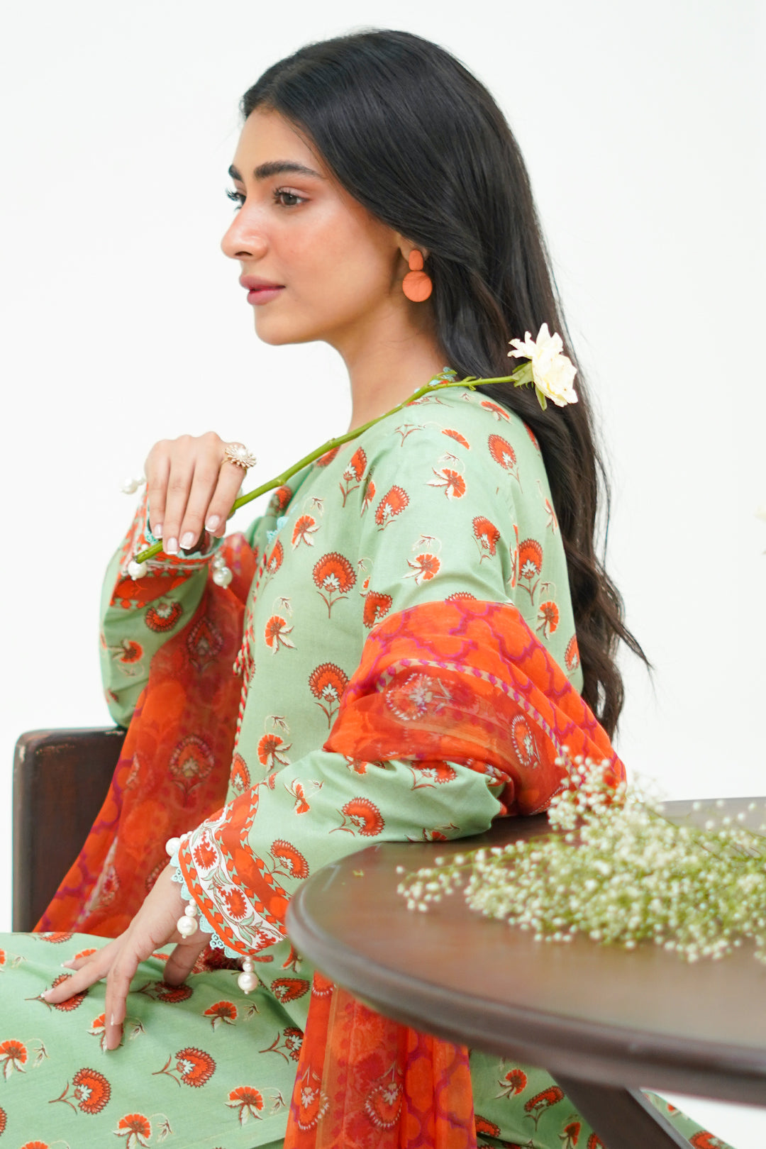 Zellbury | Unstitched 3 Piece Lawn | Shirt Shalwar Dupatta - 1325 - House Of Hania