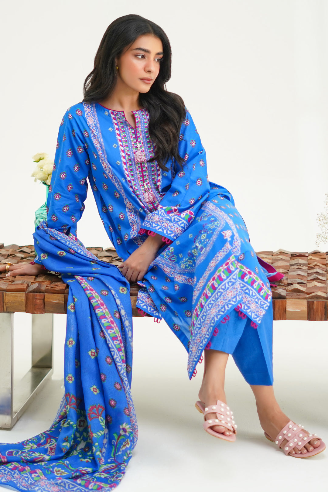 Zellbury | Unstitched 3 Piece Lawn | Shirt Shalwar Dupatta - 1326 - House Of Hania