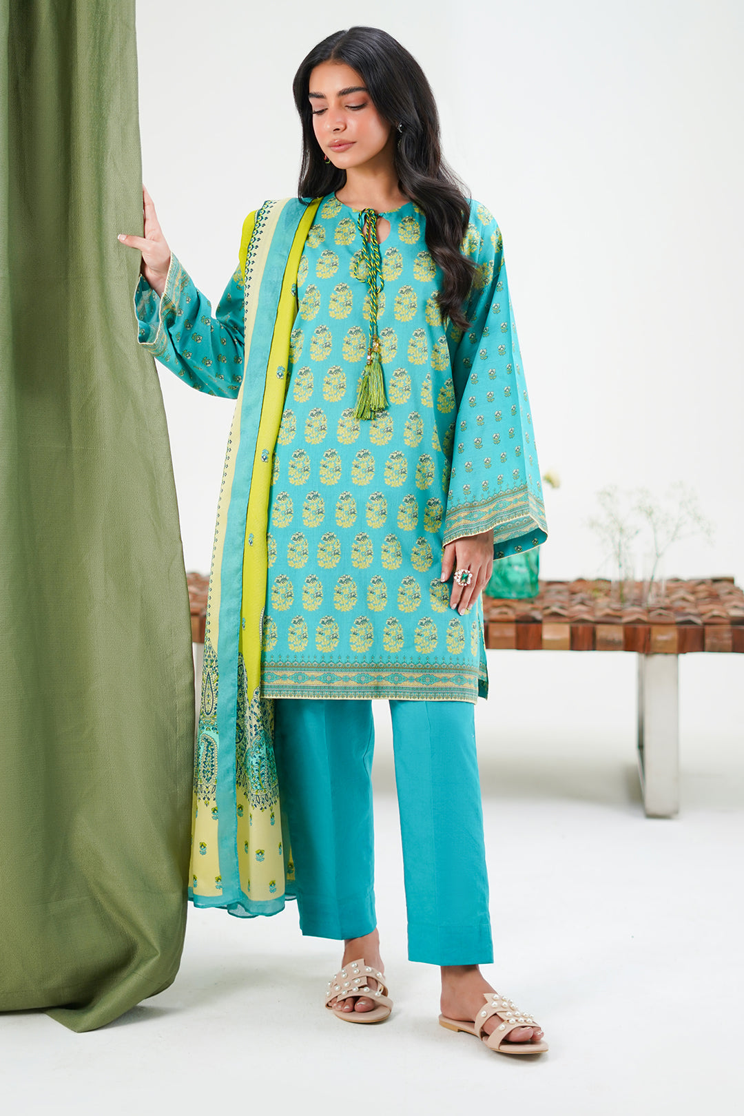 Zellbury | Unstitched 3 Piece Lawn | Shirt Shalwar Dupatta - 1328 - House Of Hania