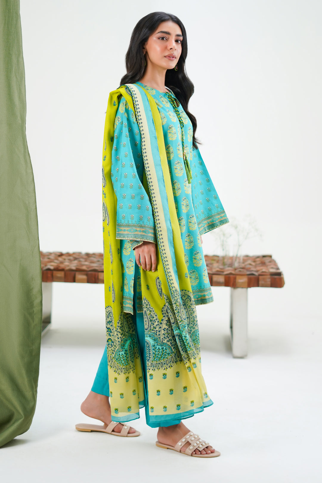 Zellbury | Unstitched 3 Piece Lawn | Shirt Shalwar Dupatta - 1328 - House Of Hania