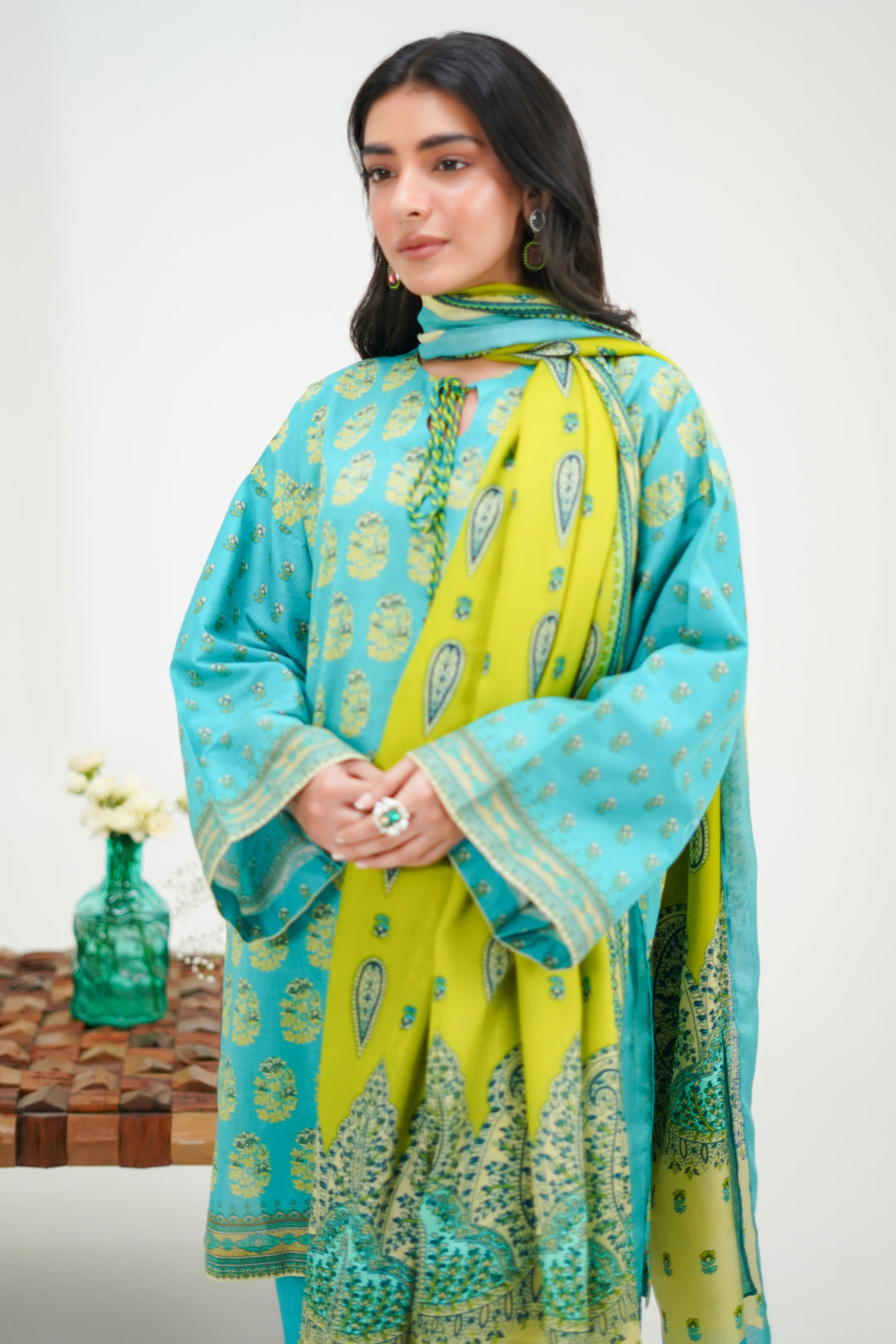 Zellbury | Unstitched 3 Piece Lawn | Shirt Shalwar Dupatta - 1328 - House Of Hania