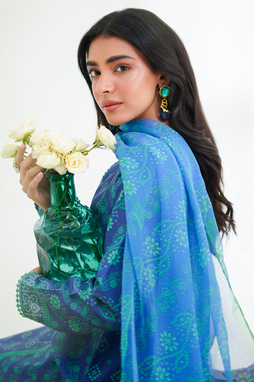 Zellbury | Unstitched 3 Piece Lawn | Shirt Shalwar Dupatta - 1417 - House Of Hania