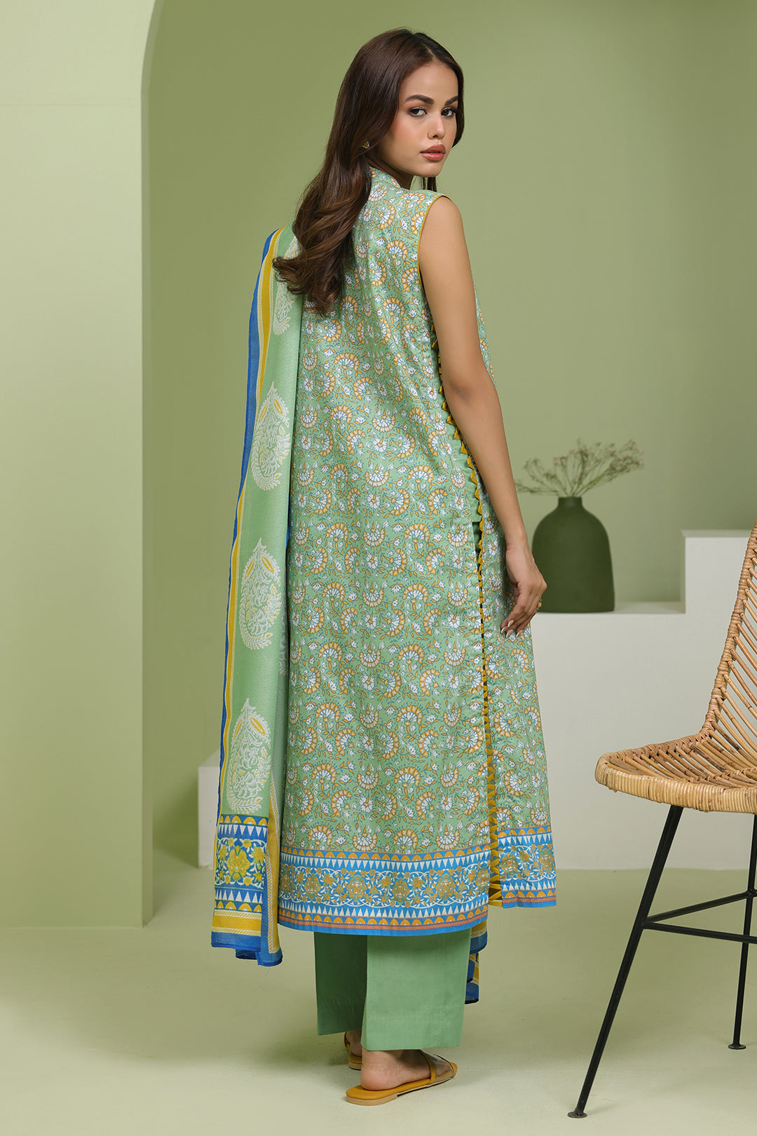 Zellbury | Unstitched 3 Piece Lawn | Shirt Shalwar Dupatta - 1419 - House Of Hania