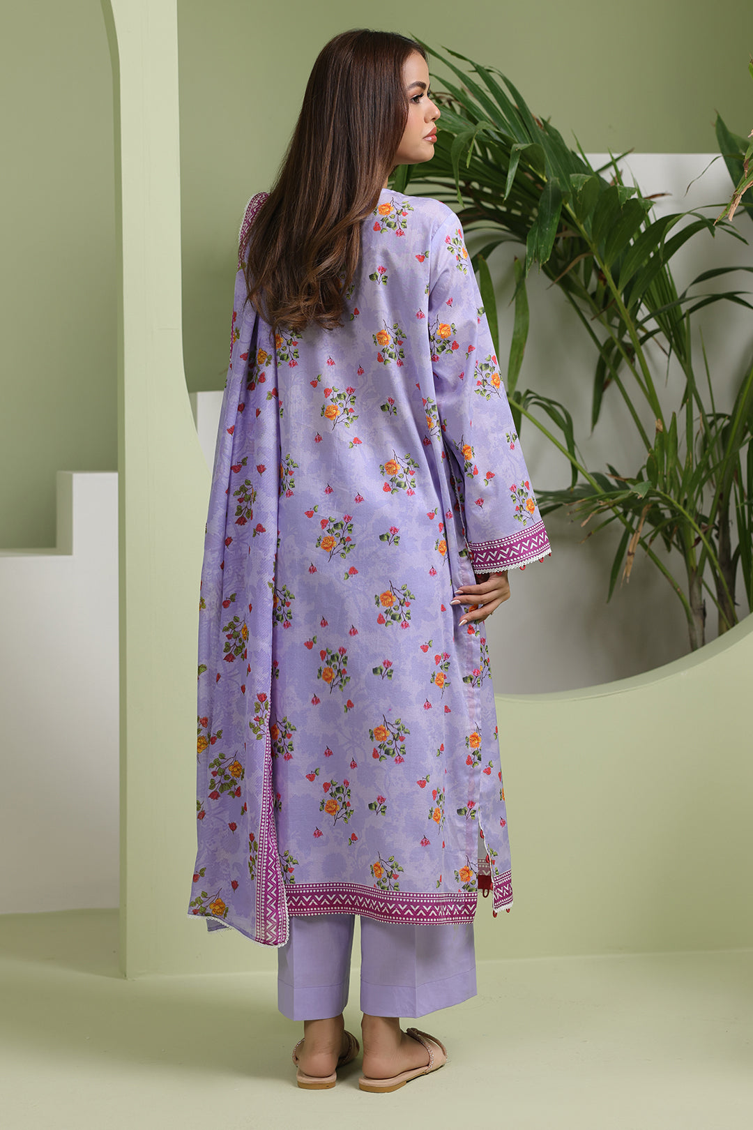 Zellbury | Unstitched 3 Piece Lawn | Shirt Shalwar Dupatta - 1420 - House Of Hania