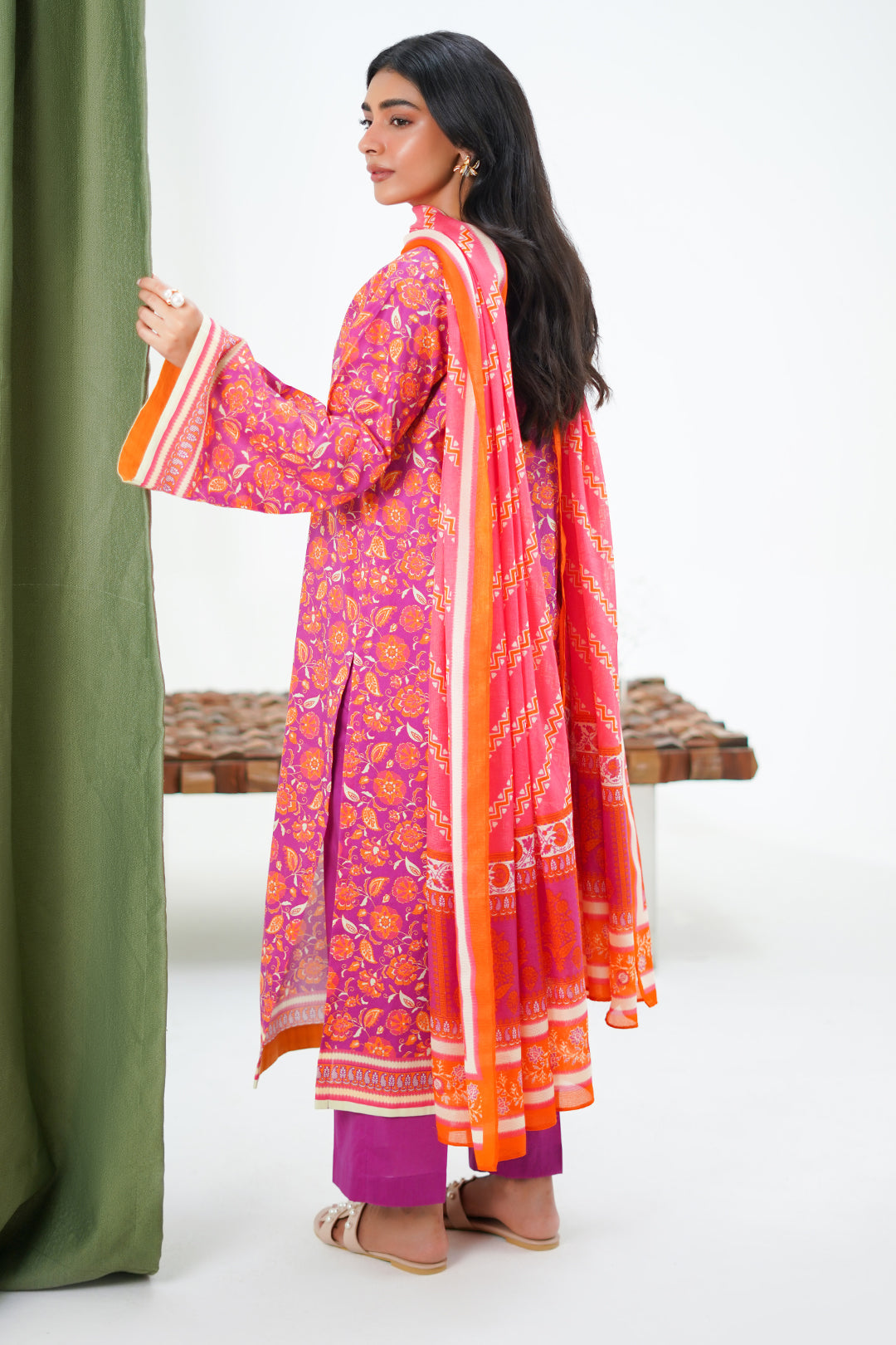 Zellbury | Unstitched 3 Piece Lawn | Shirt Shalwar Dupatta - 1421 - House Of Hania