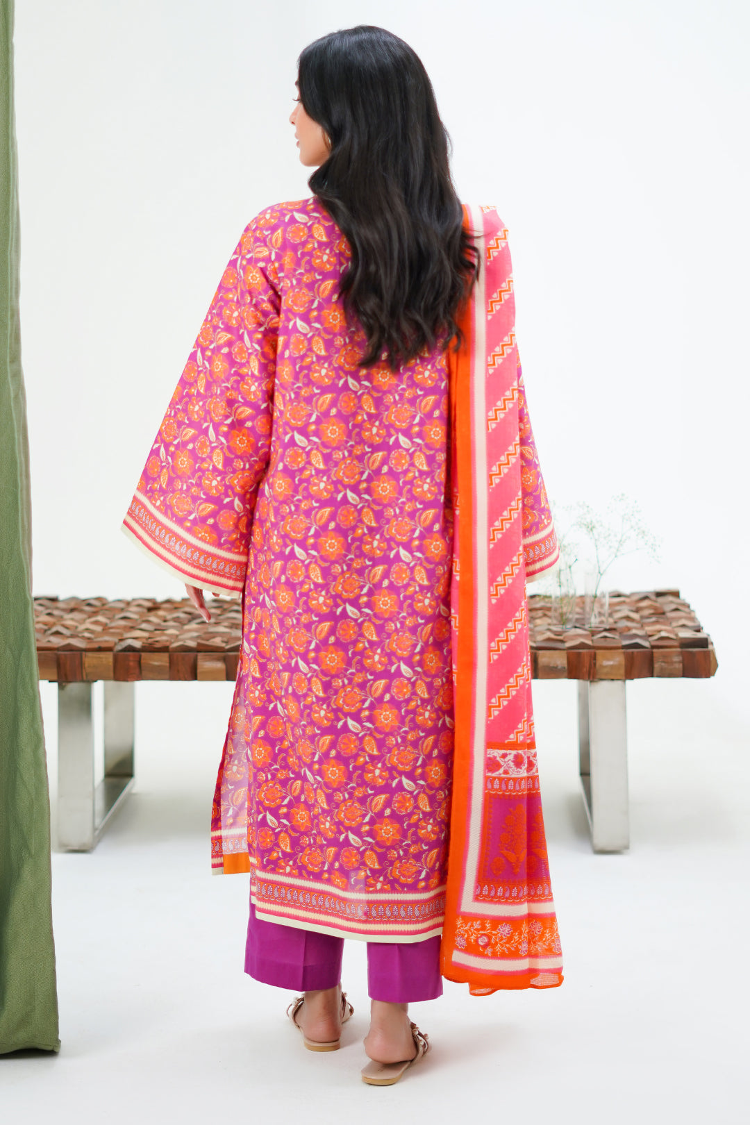 Zellbury | Unstitched 3 Piece Lawn | Shirt Shalwar Dupatta - 1421 - House Of Hania