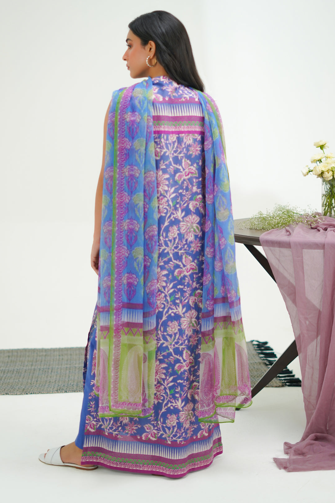 Zellbury | Unstitched 3 Piece Lawn | Shirt Shalwar Dupatta - 1501 - House Of Hania