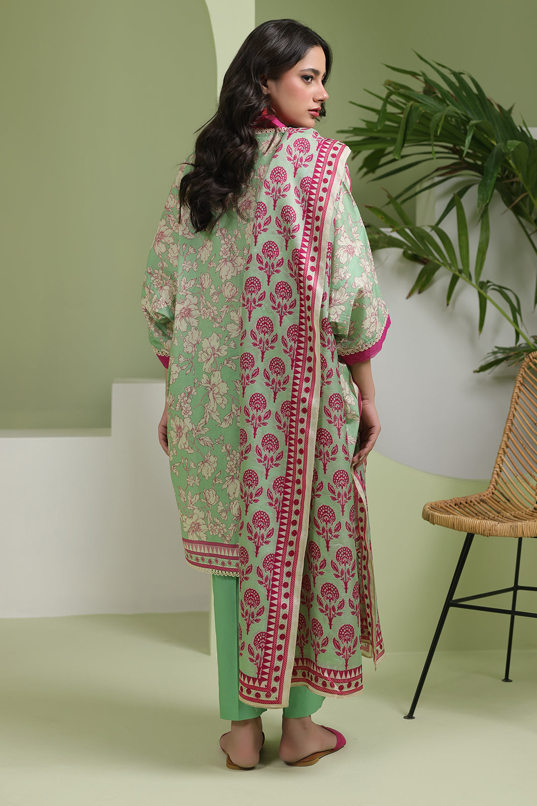 Zellbury | Unstitched 3 Piece Lawn | Shirt Shalwar Dupatta - 1502 - House Of Hania