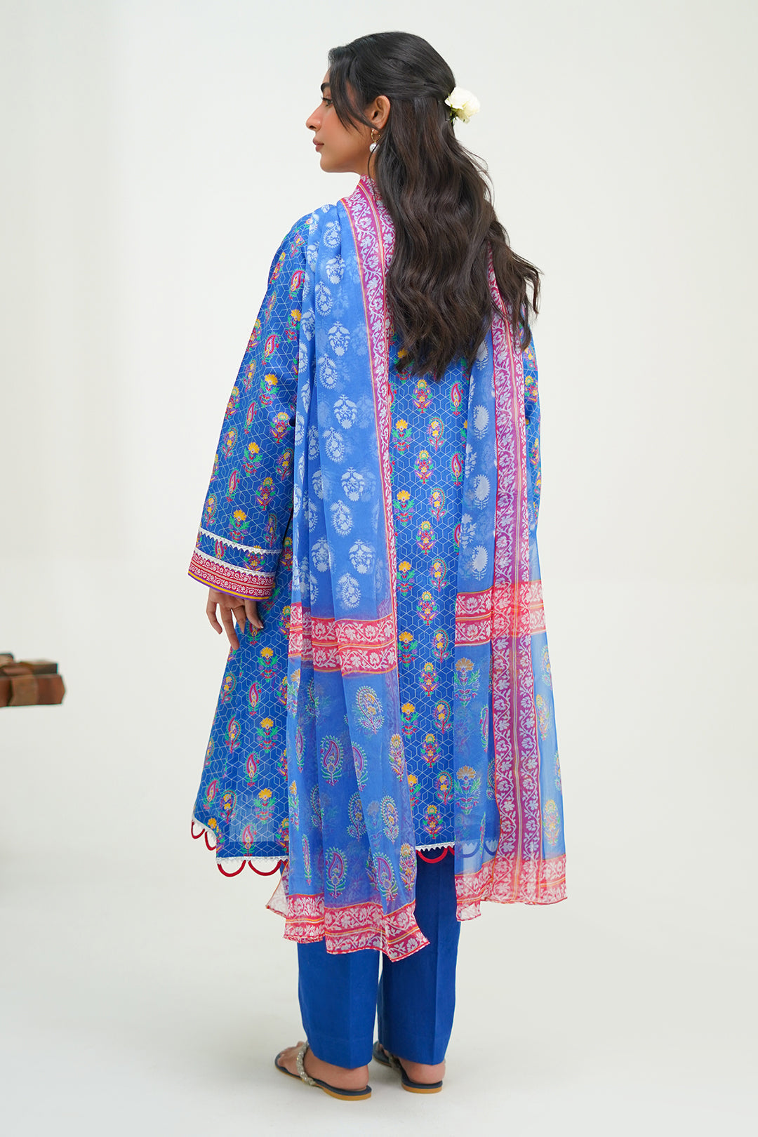 Zellbury | Unstitched 3 Piece Lawn | Shirt Shalwar Dupatta - 1505 - House Of Hania
