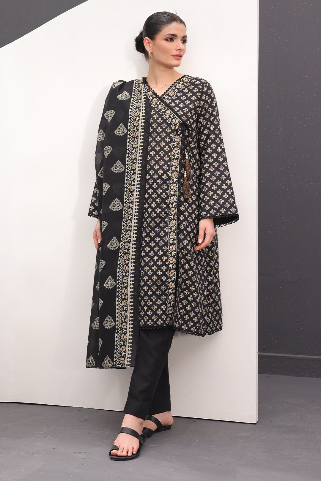 Zellbury | Unstitched 3 Piece Lawn | Shirt Shalwar Dupatta - 1507 - House Of Hania