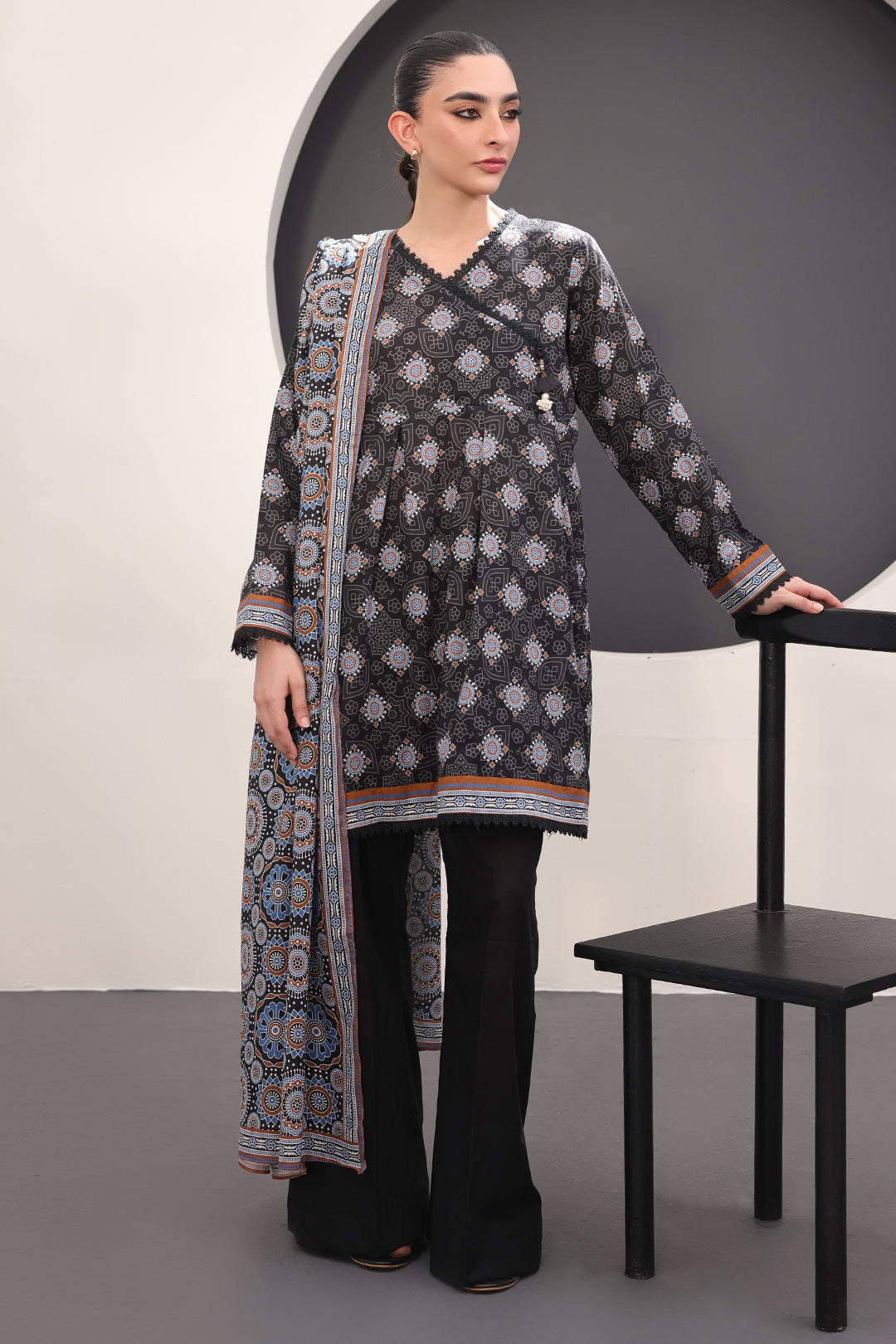 Zellbury | Unstitched 3 Piece Lawn | Shirt Shalwar Dupatta - 1508 - House Of Hania