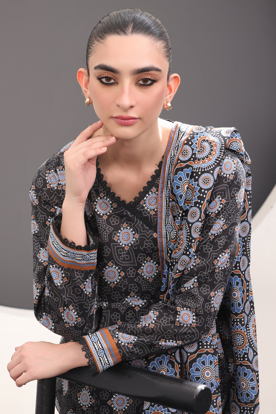 Zellbury | Unstitched 3 Piece Lawn | Shirt Shalwar Dupatta - 1508 - House Of Hania