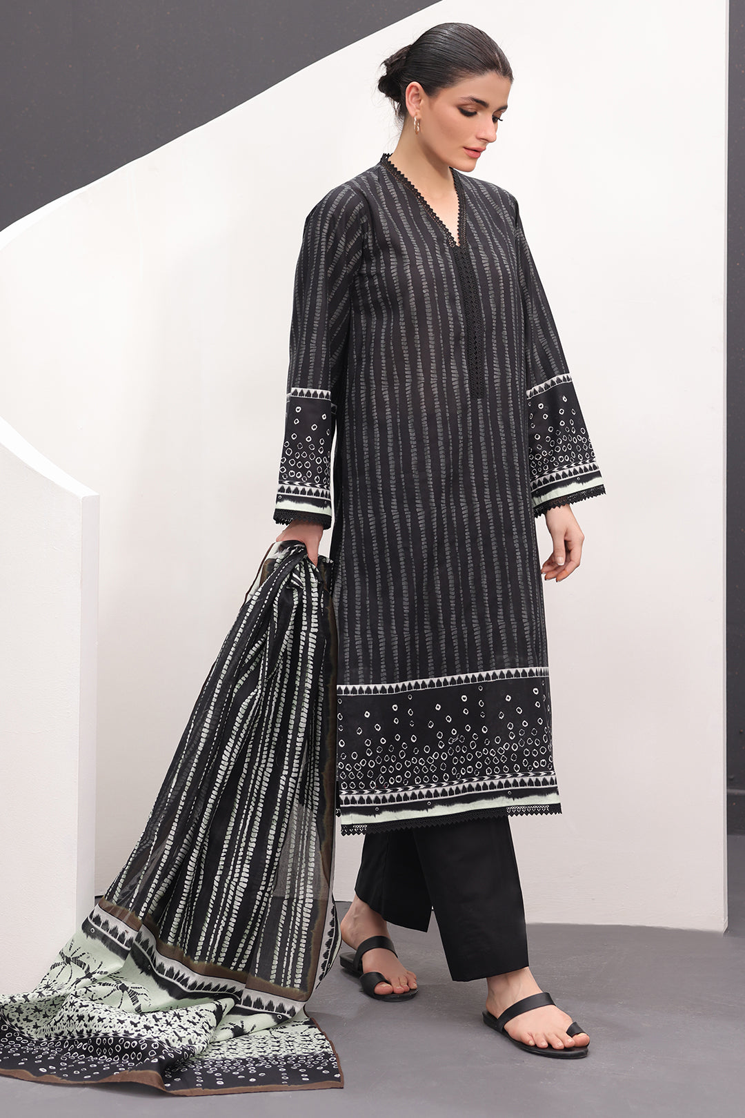 Zellbury | Unstitched 3 Piece Lawn | Shirt Shalwar Dupatta - 1509 - House Of Hania