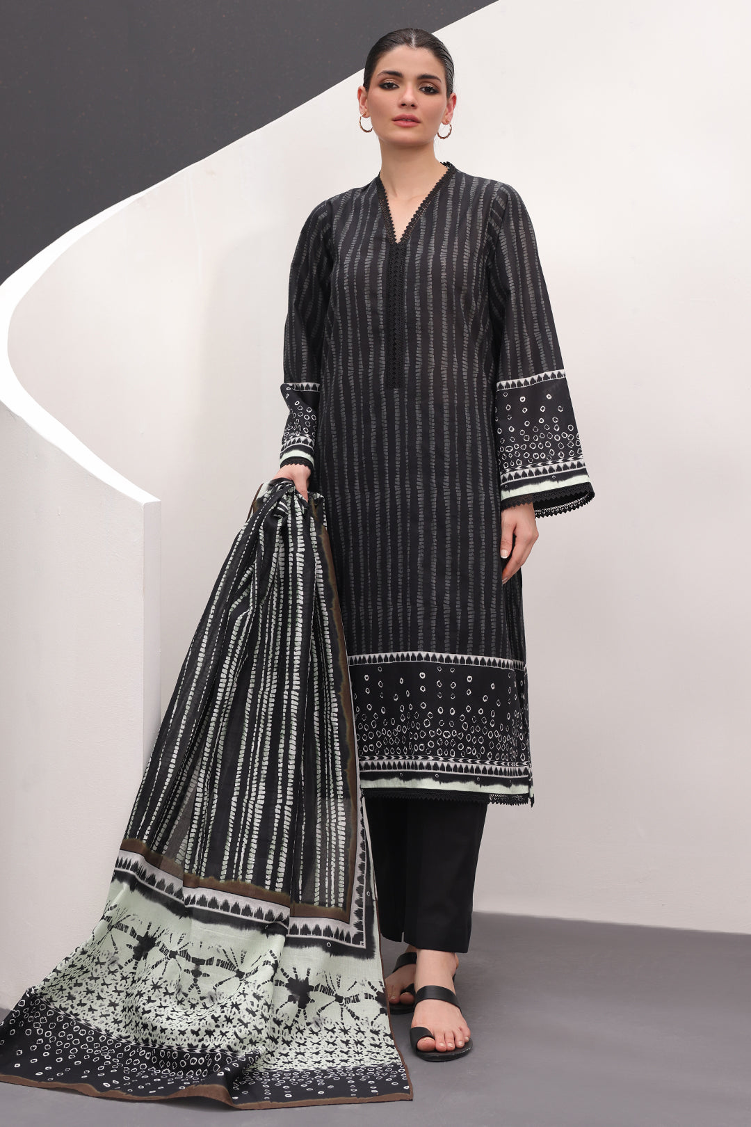 Zellbury | Unstitched 3 Piece Lawn | Shirt Shalwar Dupatta - 1509 - House Of Hania