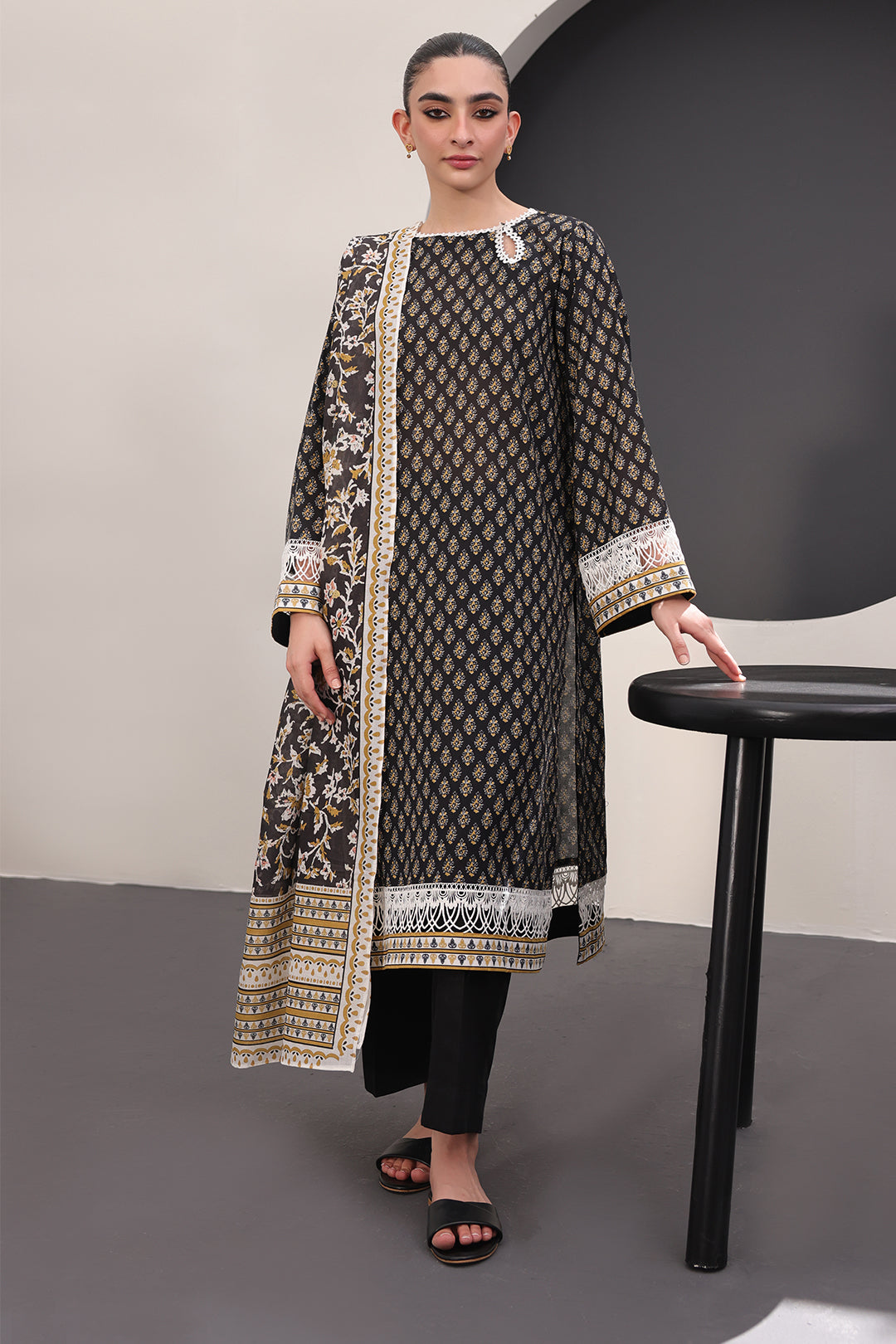 Zellbury | Unstitched 3 Piece Lawn | Shirt Shalwar Dupatta - 1515 - House Of Hania