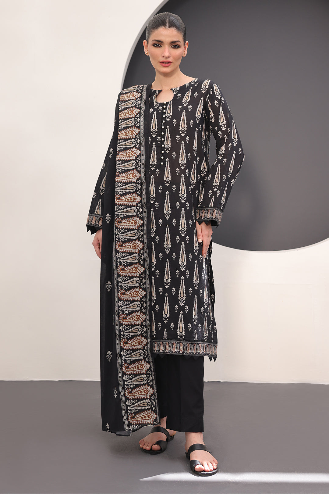 Zellbury | Unstitched 3 Piece Lawn | Shirt Shalwar Dupatta - 1517 - House Of Hania