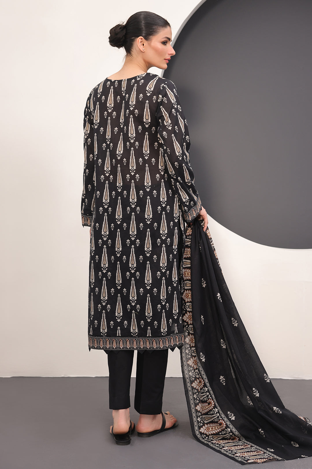 Zellbury | Unstitched 3 Piece Lawn | Shirt Shalwar Dupatta - 1517 - House Of Hania