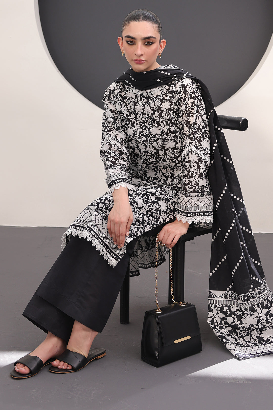 Zellbury | Unstitched 3 Piece Lawn | Shirt Shalwar Dupatta - 1526 - House Of Hania